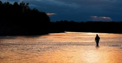 Low sun over the river Low sun over the river