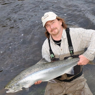 Pasi with a decent salmon Pasi with a decent salmon