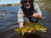 The artist with a clanwilliam yellowfish The artist with a clanwilliam yellowfish