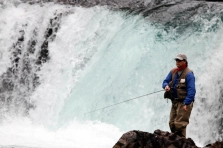 In front of a Rio Manso waterfall In front of a Rio Manso waterfall