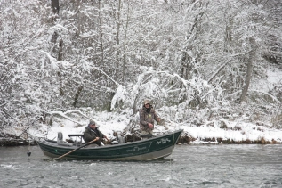 Winter fishing on the Trinity River, USA Winter fishing on the Trinity River, USA