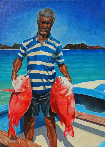 Fisherman and red snappers â Seychelles Fisherman and red snappers â Seychelles