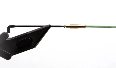 Lined metal tube on a thin needle Lined metal tube on a thin needle