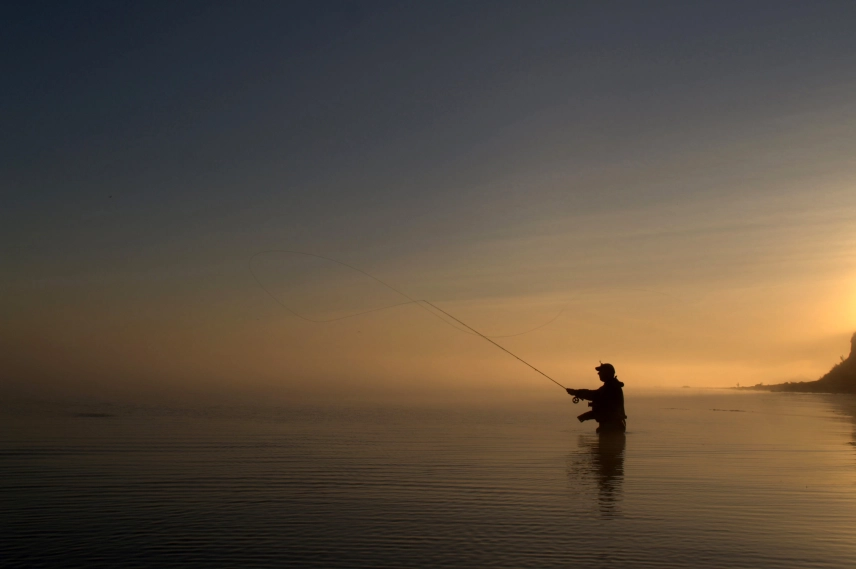 Casting in the sunrise Casting in the sunrise