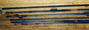 Split strips of bamboo