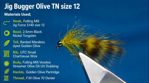 Video thumb for Fulling Mills Jig Bugger Olive TN