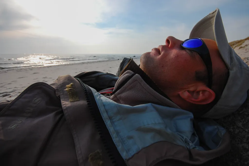 Resting on the beach