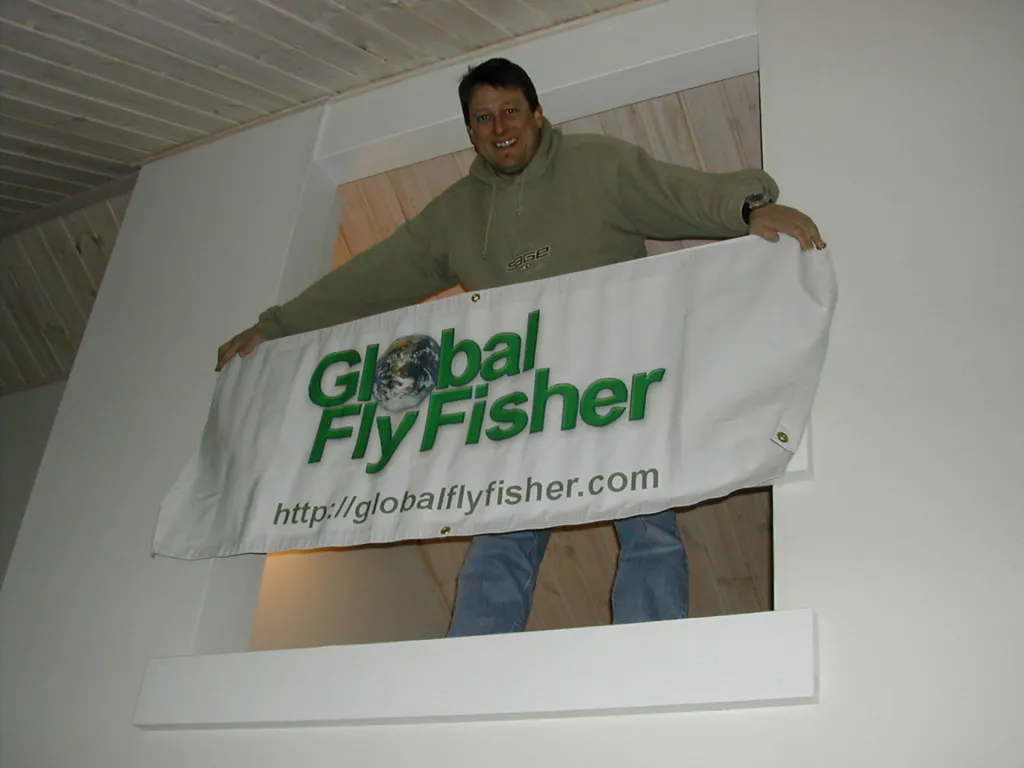 Steve Schweitzer with the GFF banner