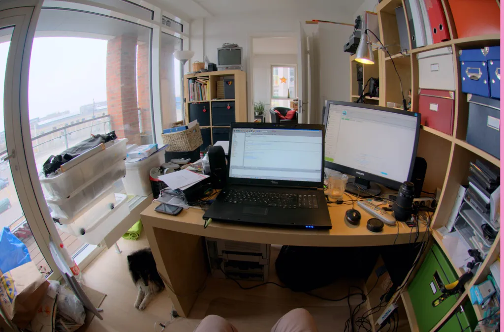 Laptop on table