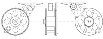 Design drawing for my third homemade reel Design drawing for my third homemade reel