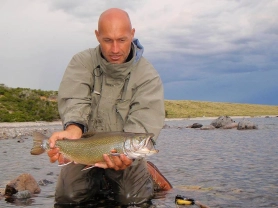 Heiko with a brookie Heiko with a brookie