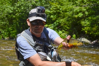 The first trout on the indicator dry fly The first trout on the indicator dry fly
