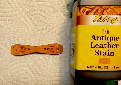 Treated with leather stain Treated with leather stain