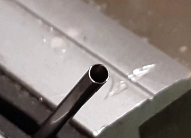 The polished entrance hole of the tube The polished entrance hole of the tube