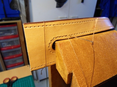 Sewing the zipper with the stitching pony Sewing the zipper with the stitching pony