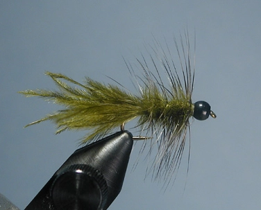 Olive Ostrich Herl Baby Bugger Olive Ostrich Herl Baby Bugger