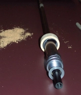 Cork ring mounted on hood for testing Cork ring mounted on hood for testing