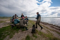 Bench and table by the water Bench and table by the water