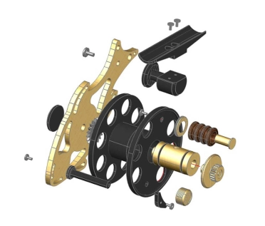 Computer animation in exploded view with most of the parts. Computer animation in exploded view with most of the parts.