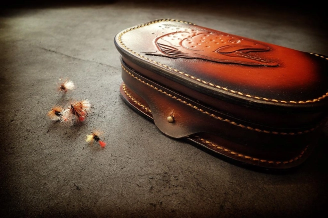 The finished leather box The finished leather box