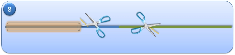 Step 8 - Cut of the additional cores. Step 8 - Cut of the additional cores.