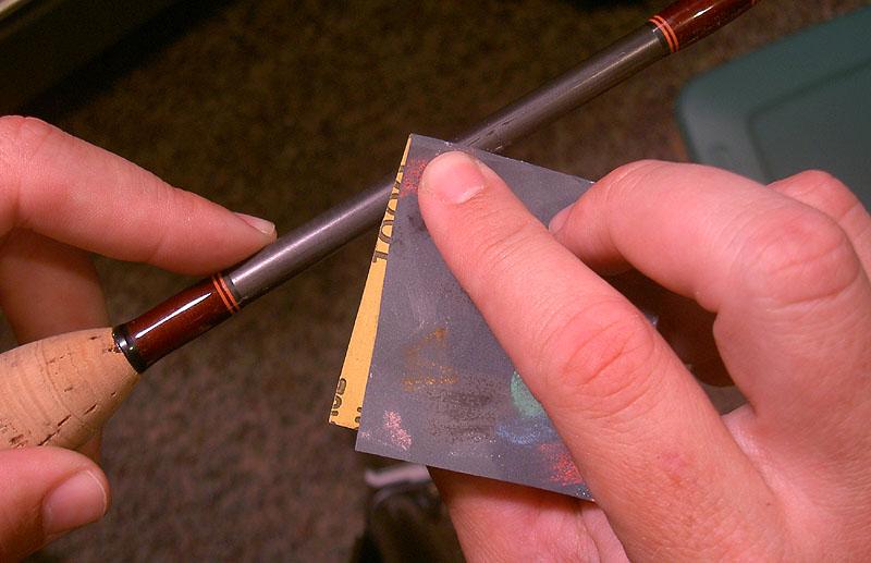 Deglossing with fine sand paper Global FlyFisher