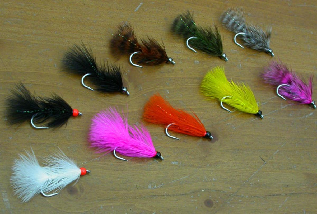 3 mini wooly buggers on jig hooks, each with slight variations