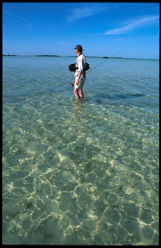 Wading the flats - You can spend a lot of time scouting for fish and at the end of the day you often see water - even when it's not there.