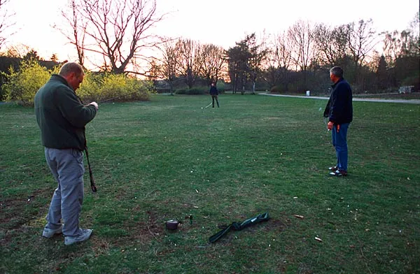 20 meters or 60 feet - The person in the background is 20 meters or 60 feet away. I rarely cast that long!