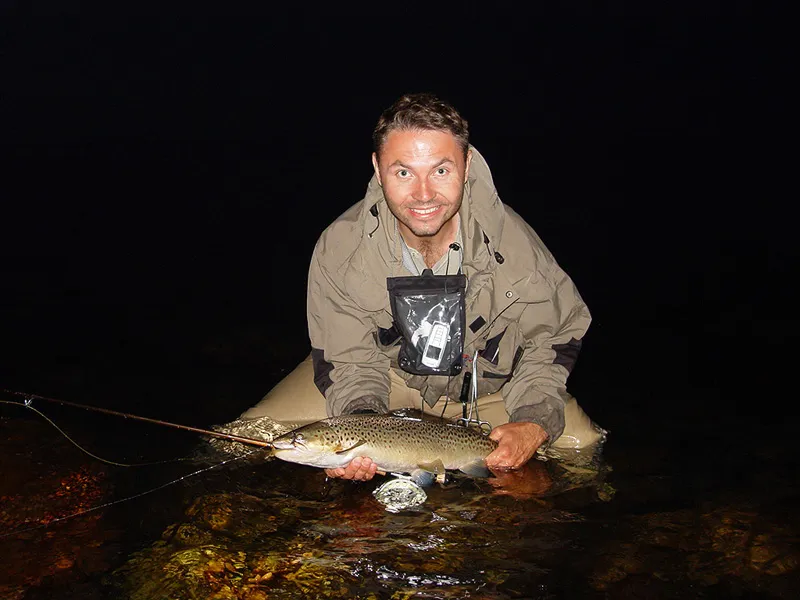 Early autumn fish - As it became dark the fish took a small Black Zulu.