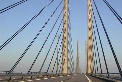Oresundsbridge - connects Denmark and Sweden