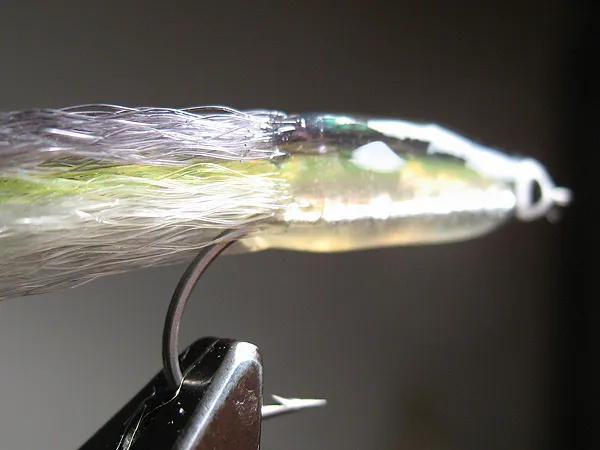 Step 5, Do not let the epoxy continue over the hook bend - Do not let the epoxy continue over the hook bend.