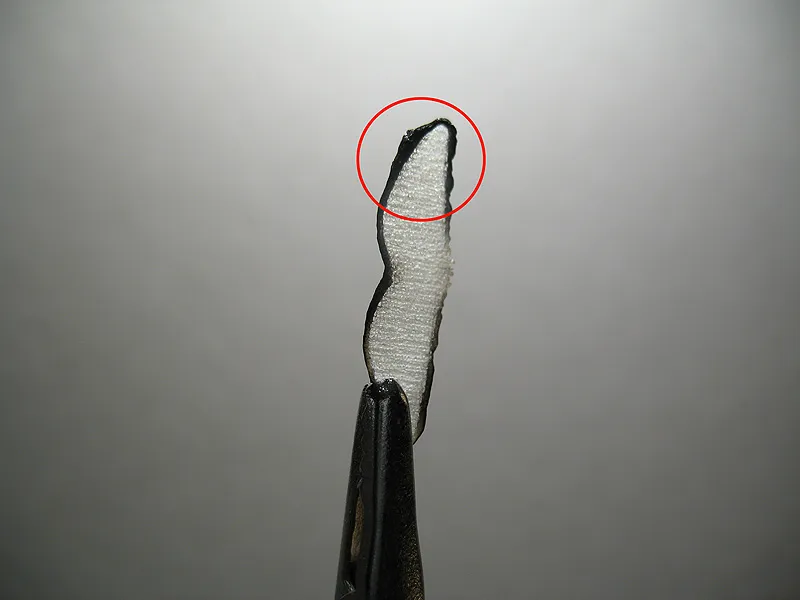 Lump on the edge - MicroWeb is better suited for normal fold-and-cut wings.