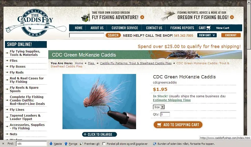 CDC Green McKenzie Caddis - Different name, and slightly different tie, but the resemblance is there