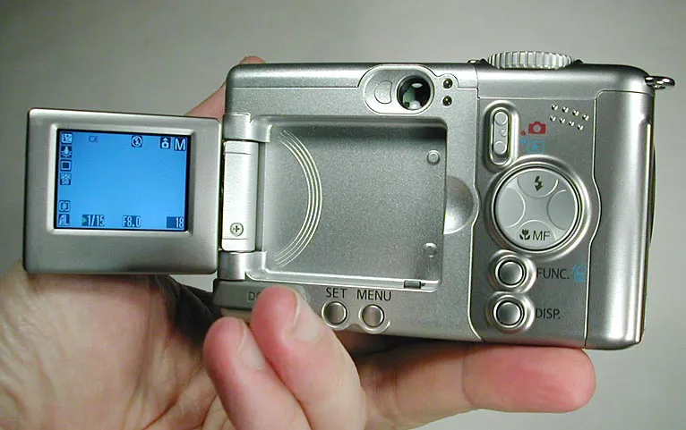 Flip out LCD - The Canon PowerShot A80 features a really nice flip-out LCD monitor. The camera is feature laden and does an extremely good job of macros.