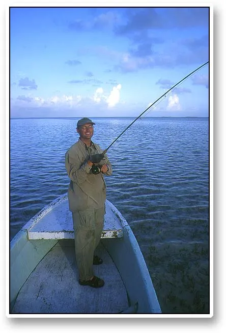 Happy me - I seem more than happy this morning where we managed to hook several nice bones while waiting for the tarpon to appear. The areas closer to the tarpon flats held larger bonefish that were less spooky and more willing to take a fly.