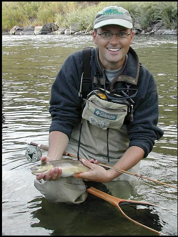 Arkansas brown trout - The Arkansa holds plenty healthy trout, which react well to flies. This fish lies well on the just-above-average size.