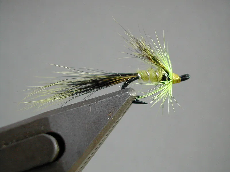 Yellow Small Alley's Shrimp - Another small salmon fly along the classical grub lines.