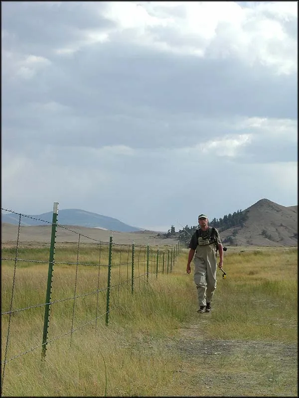 Prairie walking - Fishing on the prairie means walking a bit to hit the right spot on the meandering streams.