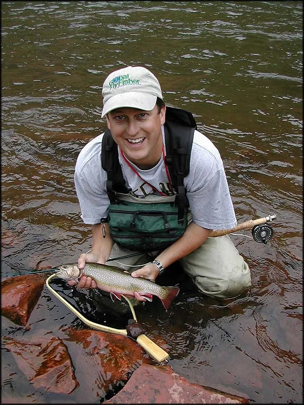 Frying Pan brookie - Steve presenting a Frying Pan brook trout.