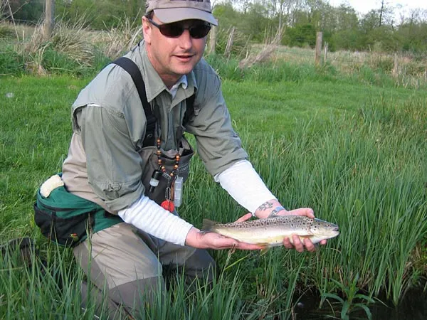 Another one - Paul with yet another Test brown trout.