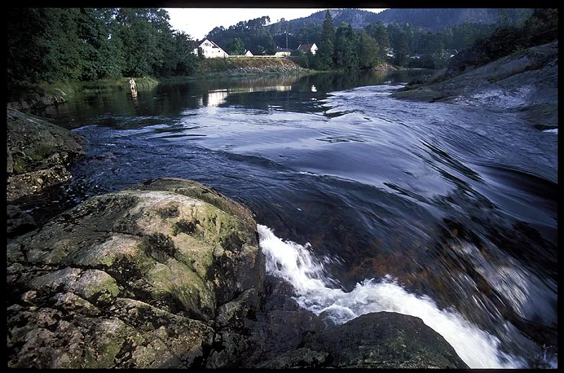 Above the fall - Fish would occasionally break the water above this fall, but fishing the extremely smooth water is rarely easy.