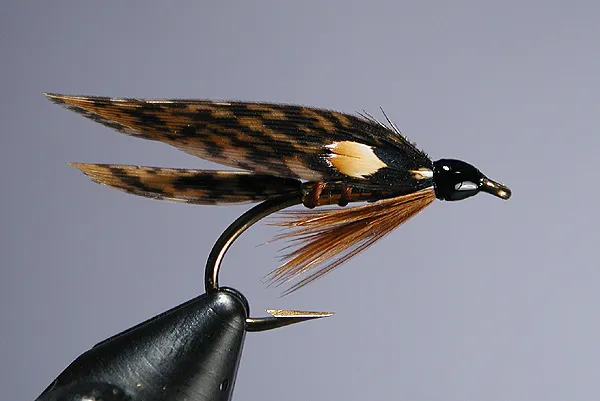 Fish Hawk - This fly calls for mottled turkey in the original recipe, but I happened upon a matched pair of speckled hen wings that looked terrific.
