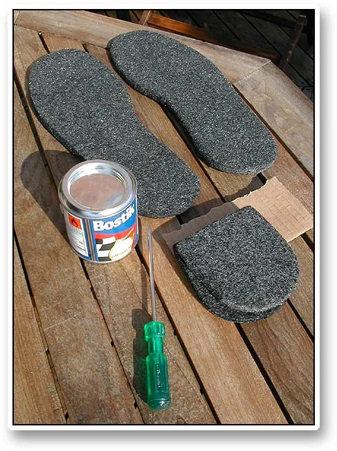 Glue - You need a generous amount of glue. This small tin only barely managed the soles.