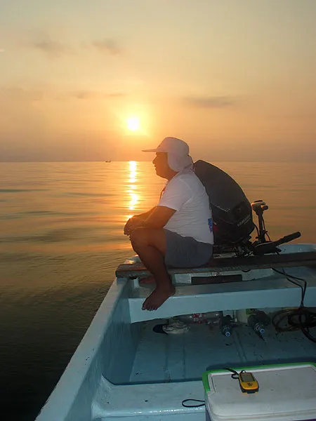 Sunup - Looking for tarpon in the early light.