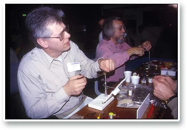 Hans and Ed - Dutch Hans Weilenmann and American Ed Berg entertaining at the vices.
