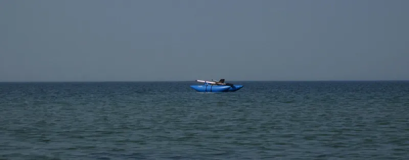 My pontoon boat on the way out... - ...without me onboard!