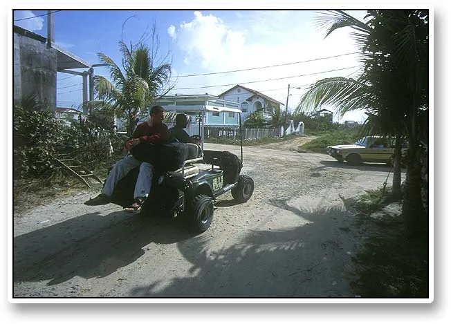 Overload - The golf cart was close to its limit when we left with all our luggage and three people on board. It managed without a glitch.