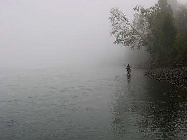 Misty morning - The mist was heavy over the Skeena almost all mornings, but would burn off during the early hours.