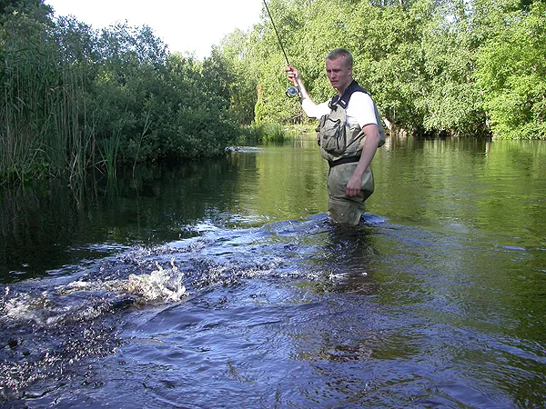 Fighting a pike - taken on a popper